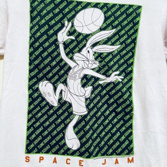 Space Jam White Bugs Bunny Graphic T-Shirt Unisex Small - Picture 2 of 3